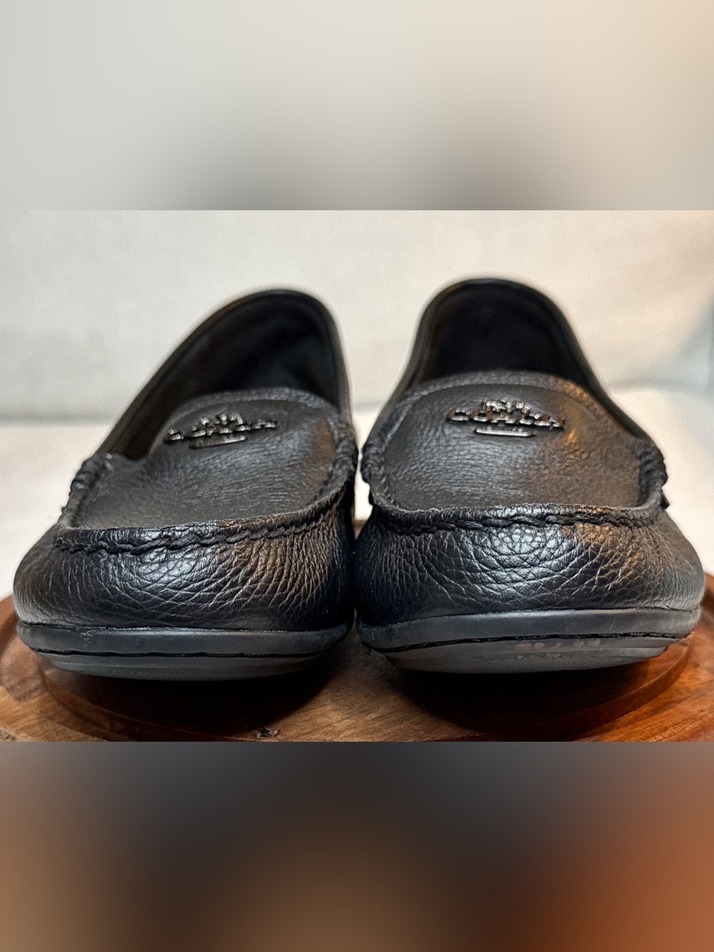 Coach Mary Lock Up Loafers Black Pebbled Leather Slip On Comfy Women’s Size 6B - Picture 4 of 9